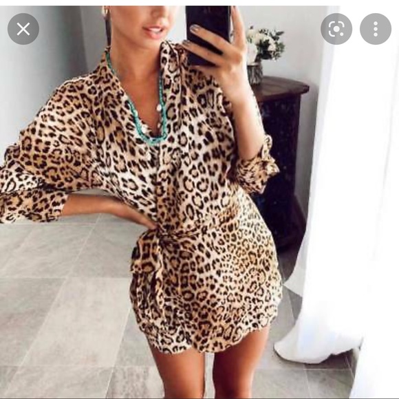 Zara- cheetah print mini skort-dress SIZE S - Picture 4 of 4